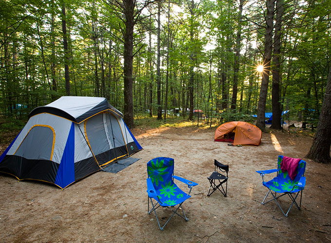 Campsite with tent