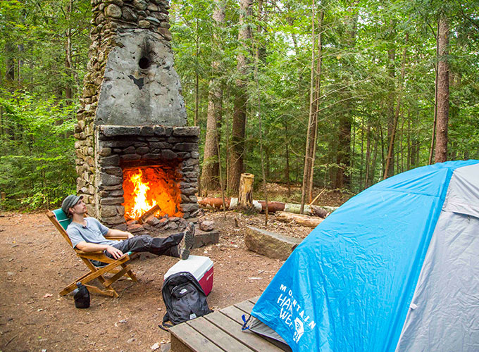 campsite with tents at Monadnock State Park