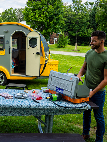 coleman state park lodge with teardrop camper