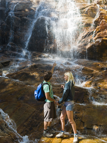 Hikers at Arethusa Falls  -Crawford Notch