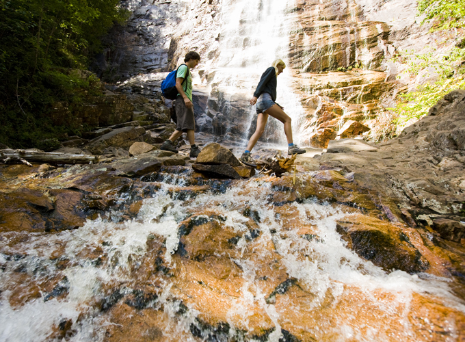 Hikers at Arethusa Falls  -Crawford Notch