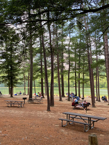 picnic area at echo lake state park - n. conway