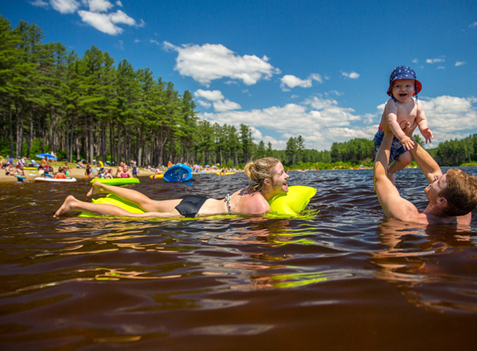 swimming at clough state park