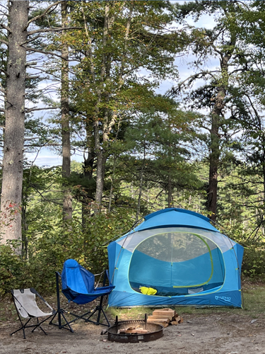 campsite with tent at greenfield state park
