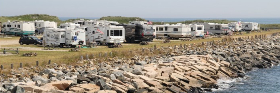 rv at hampton state park - water side view