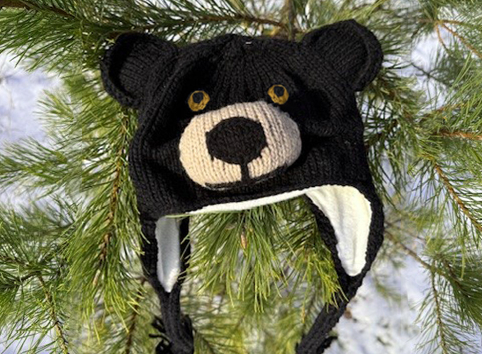 knit youth bear hat
