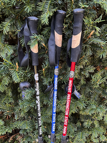 trekking poles with mt washington state park lettering