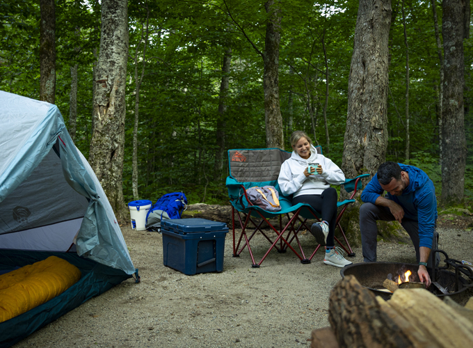 couple camping at lafayette place campground