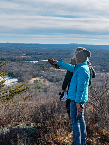 2 women at mt monadnock overlook - first day hike 