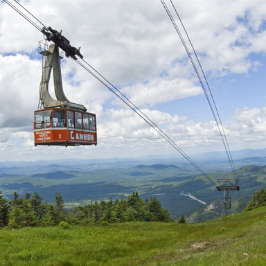 aerial tramway red car at cannon