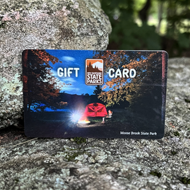 nh state park gift card with camping scene on it