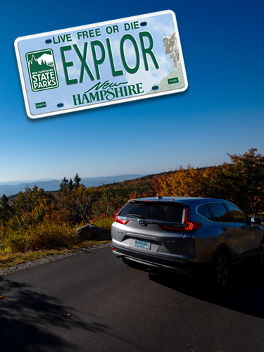vehicle with nh state parks plate at rollins state park