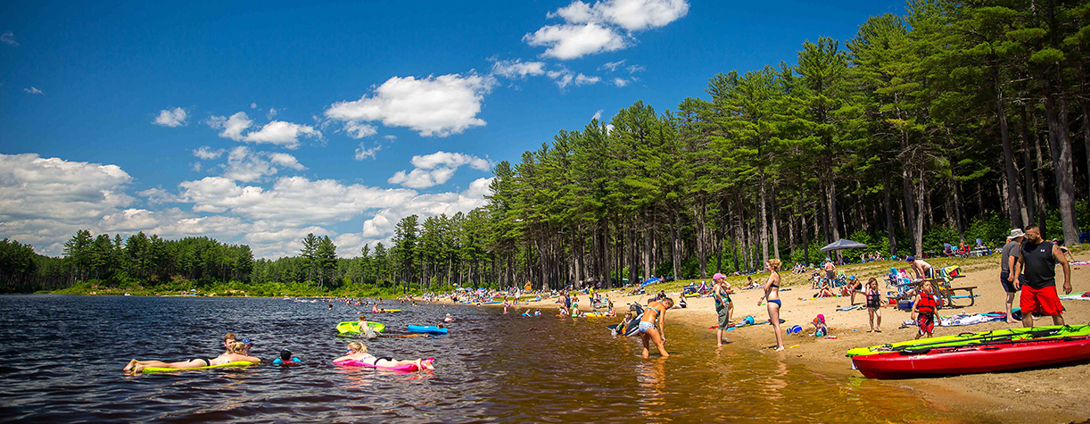 swimmers at clough state park summer