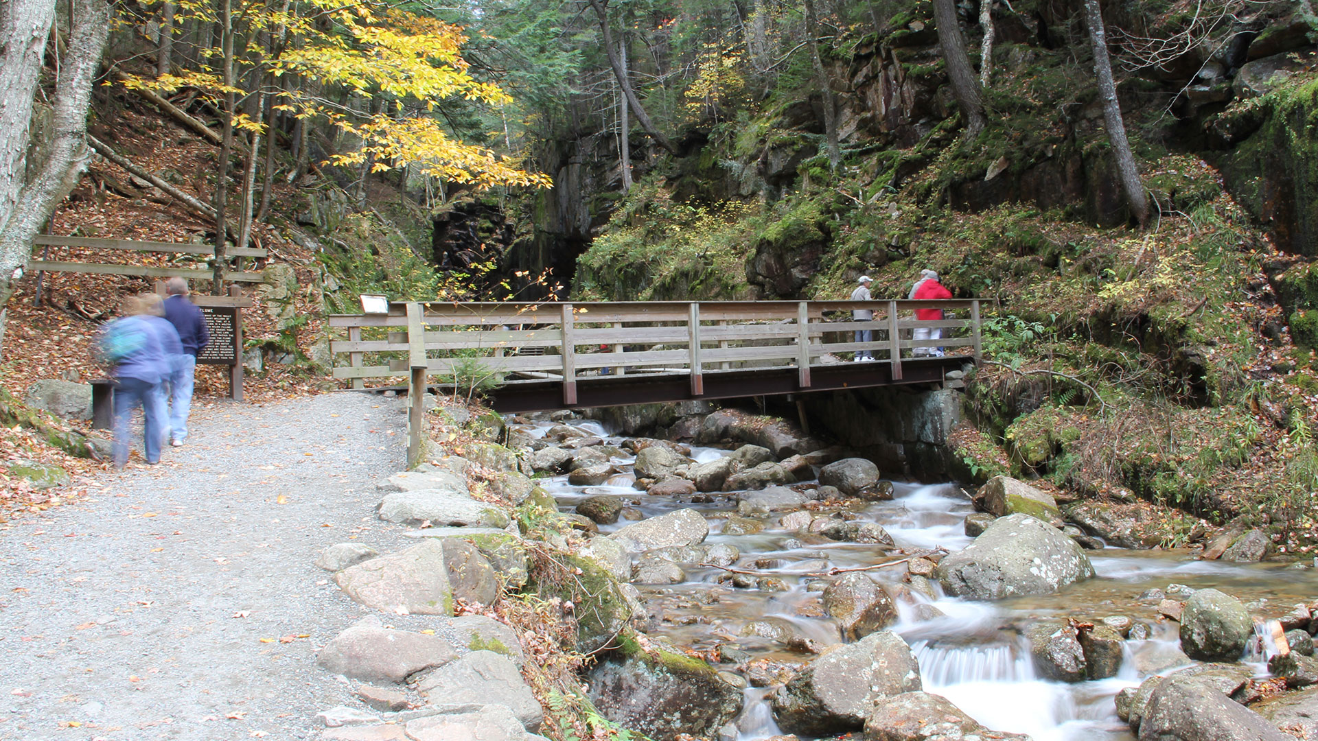 Stairs up rockside with river