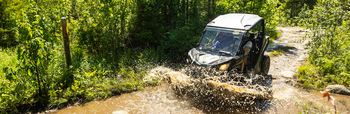 ATV's going through water at jericho mountain state park 