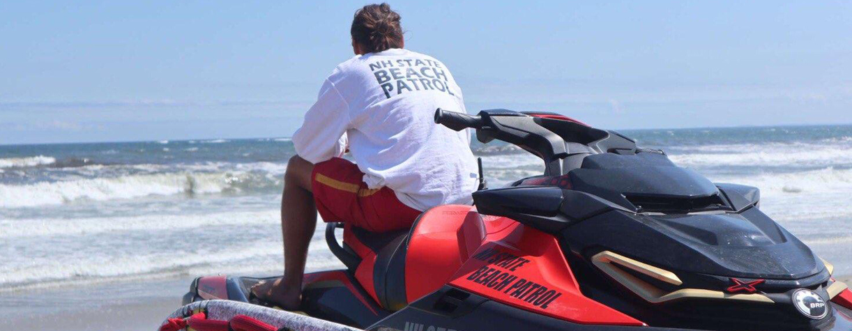 lifeguard at hampton beach on an ohrv