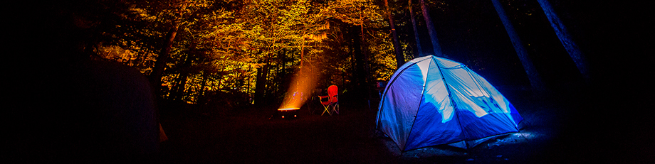 campsite at night pillsbury state park