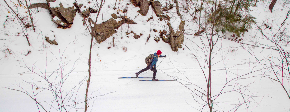 xc skiing on northern rail trail