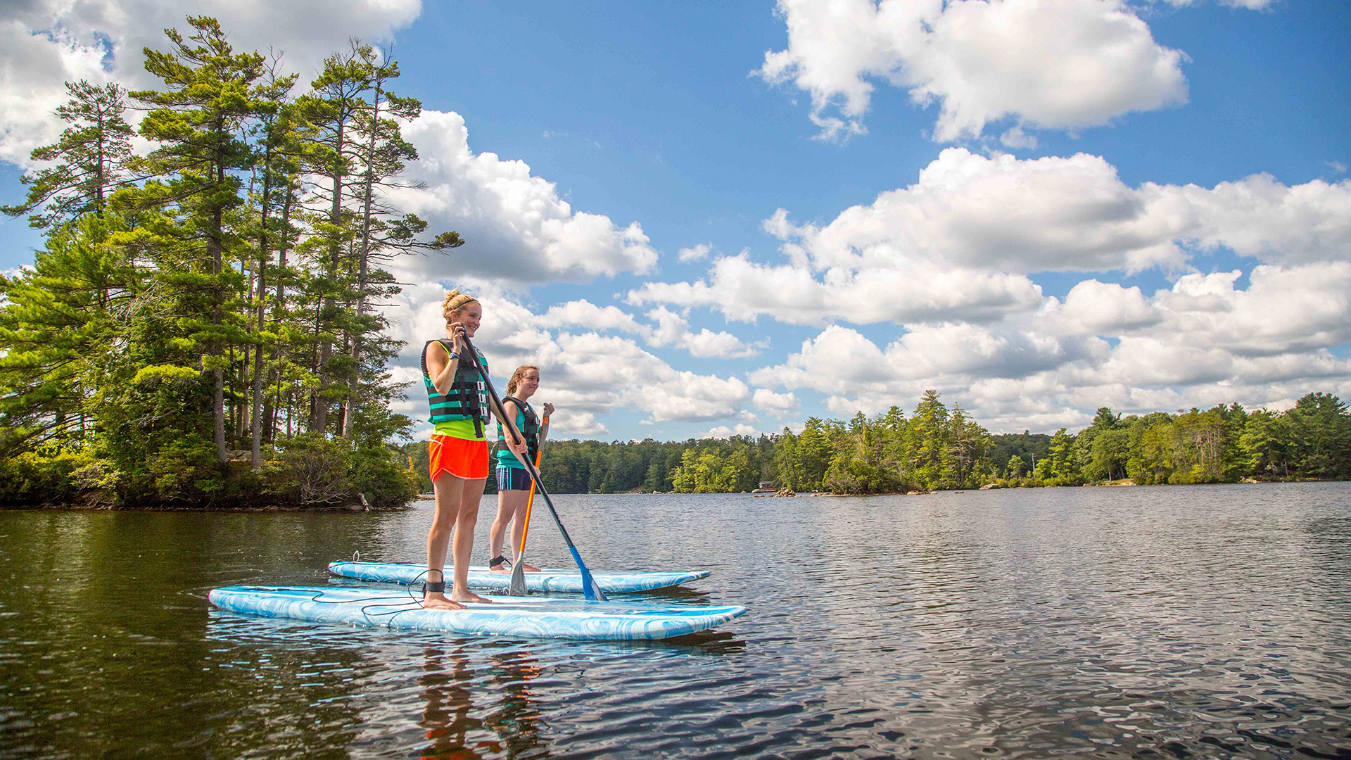 woman paddleboarding
