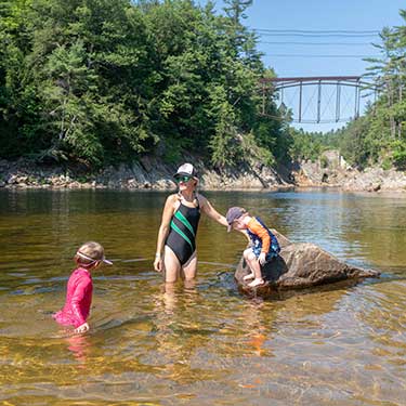 swimming at livermore falls state park