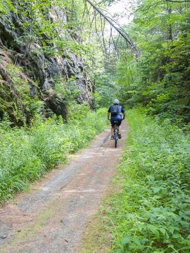 man riding a bike ton the cheshire rail trail