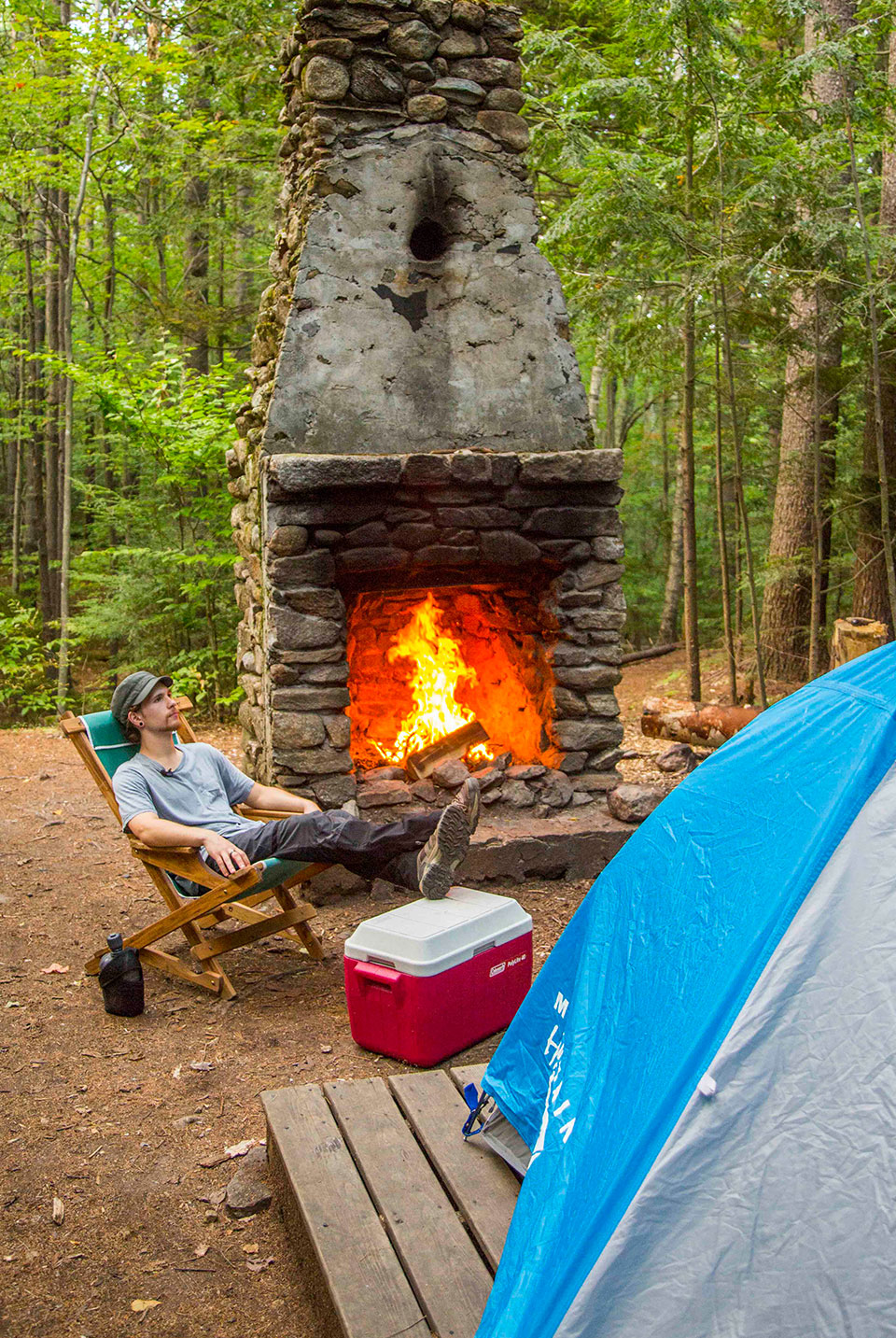 Camping at a remote site at Gilson Pond