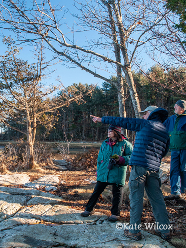 first day hike with people looking toward wentworth coolidge mansion
