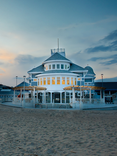 hampton beach seashell complex sunset view