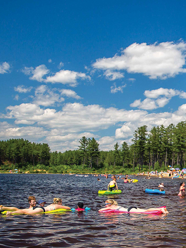 swimming at clough state park beach