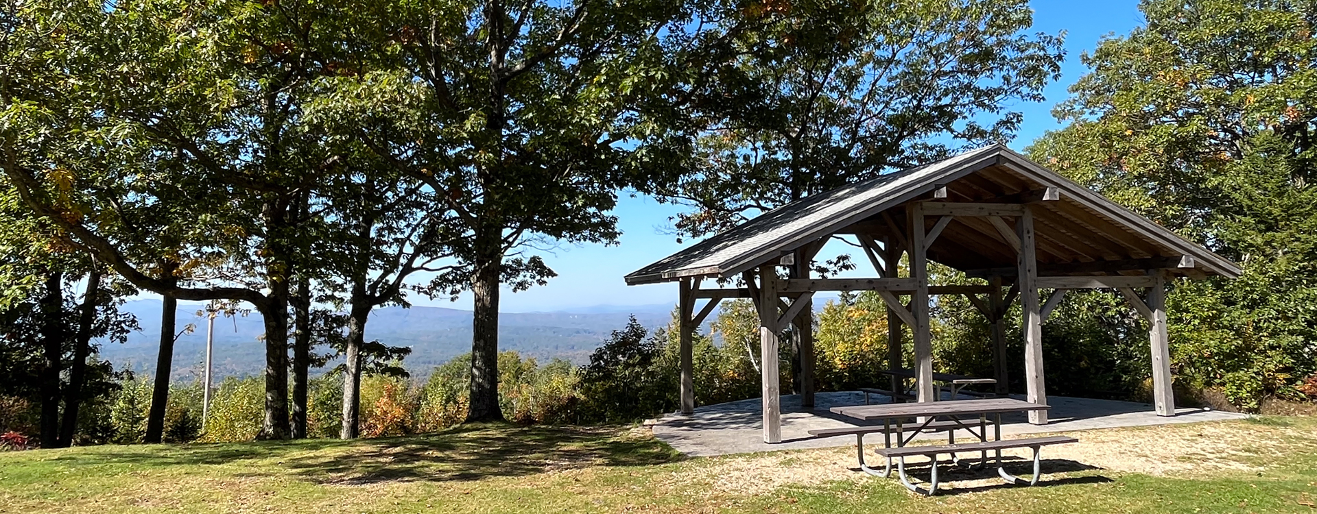 view of the pavilion at winslow state park - kearsarge summit