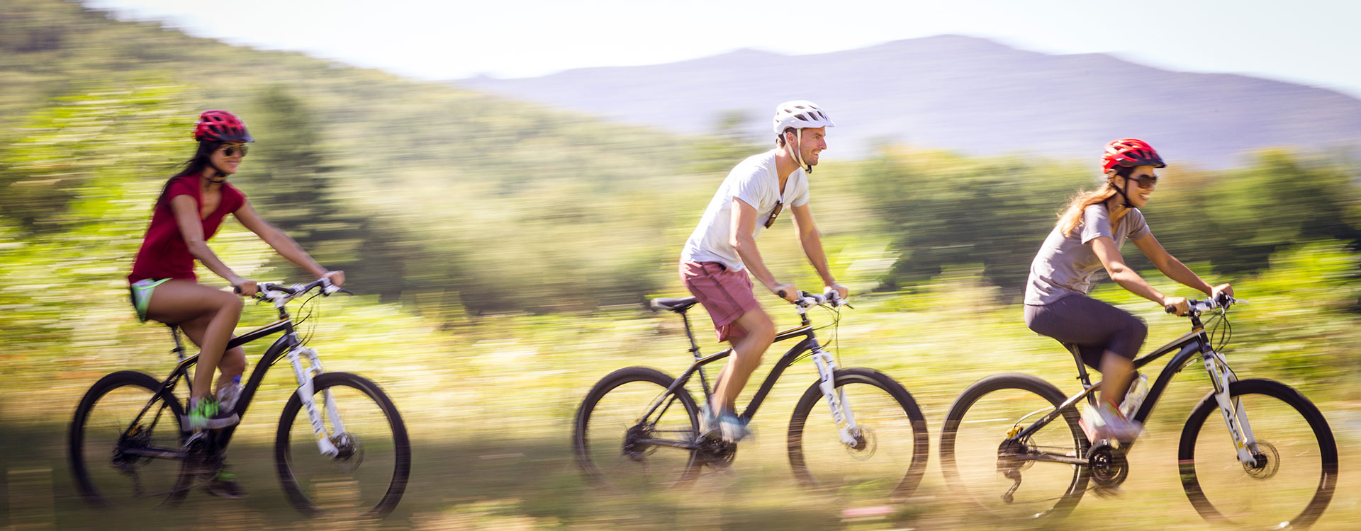 people riding bikes