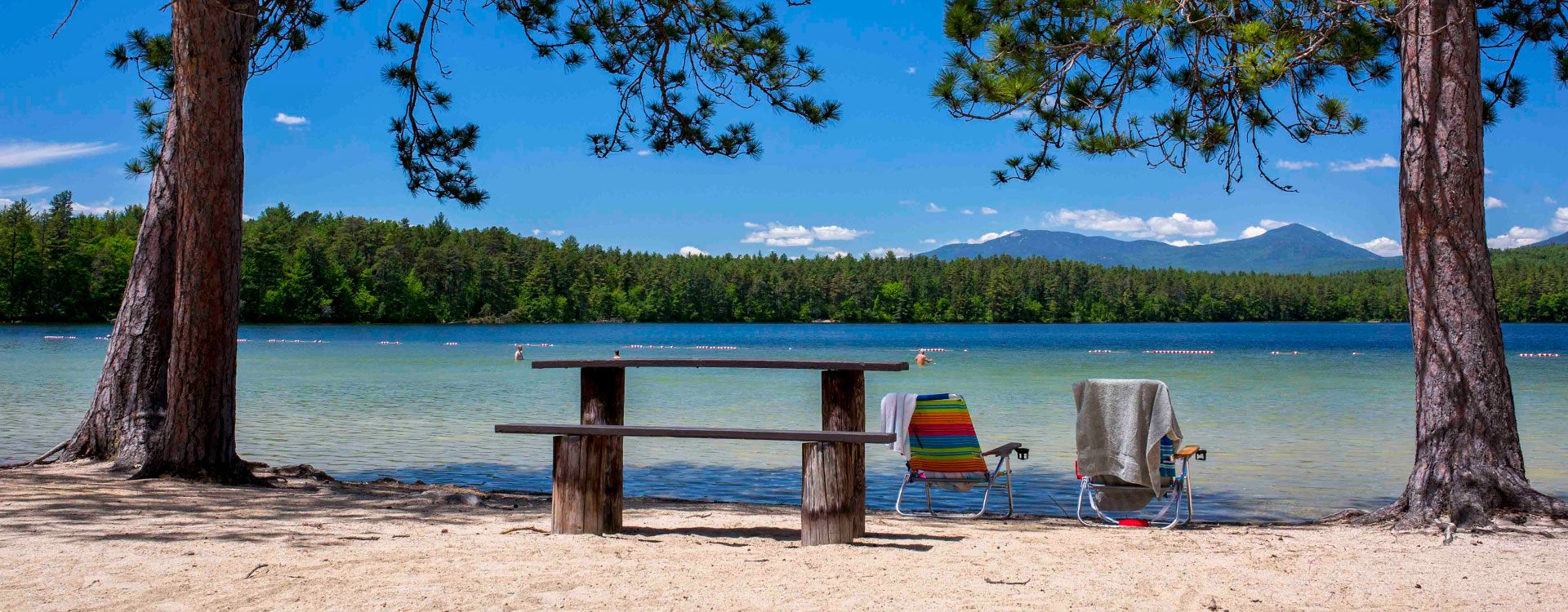 View of the beach at White Lake State Park
