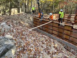 foundation forms and construction or bathhouse at pawtuckaway state park