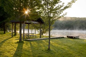 Calm morning lake