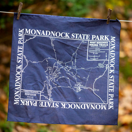 Blue bandana with map of park on it