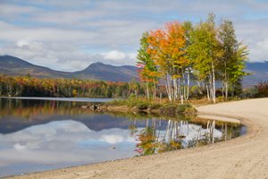 Empty lake beach