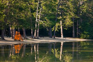 Empty lake beach