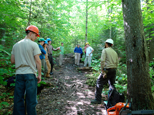 Workers fixing a trail
