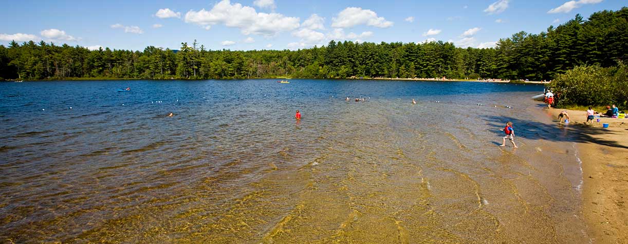 Children playing in lake