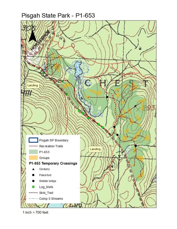 Map of timber harvest area