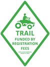 trail funded by registration fees sign
